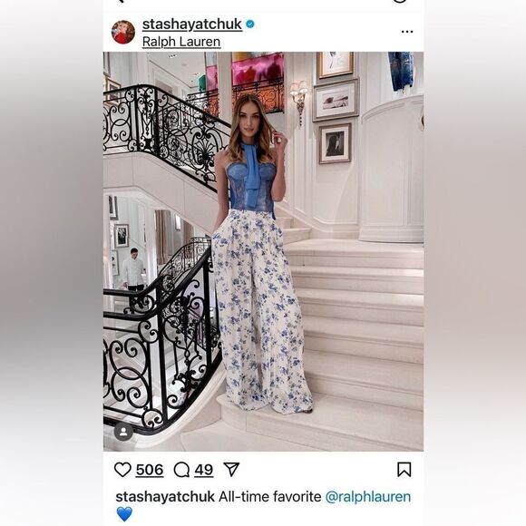 Ralph Lauren Collection Brenda Floral Wide-Leg Pant - Picture 15 of 16